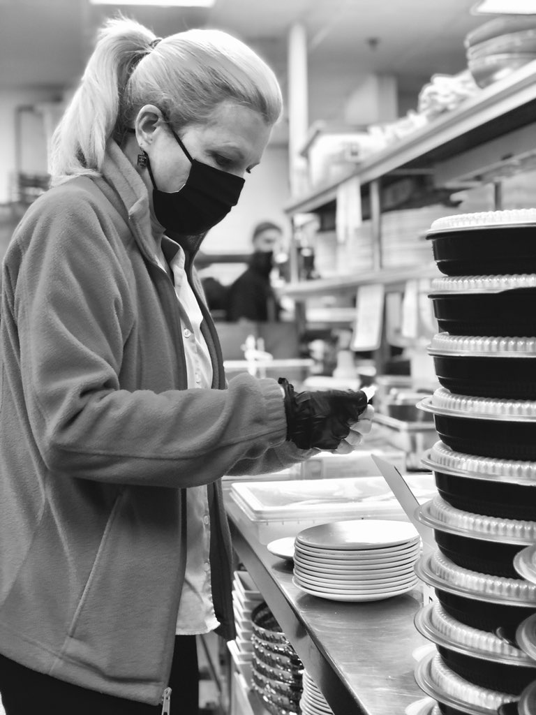 Jag's kitchen team member preps meal